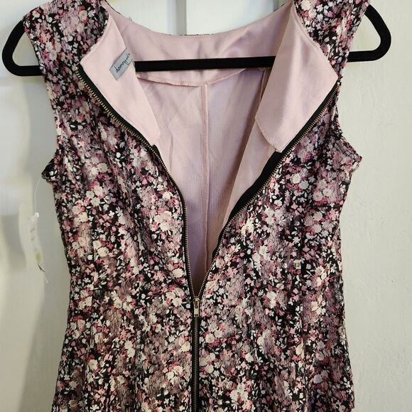 Danny & Nicole Floral Lace Overlay Sleeveless Fit and Flare Swing Dress 4P - Picture 10 of 11